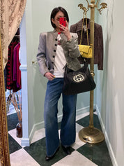 スタンドカラーセットアップ グレー