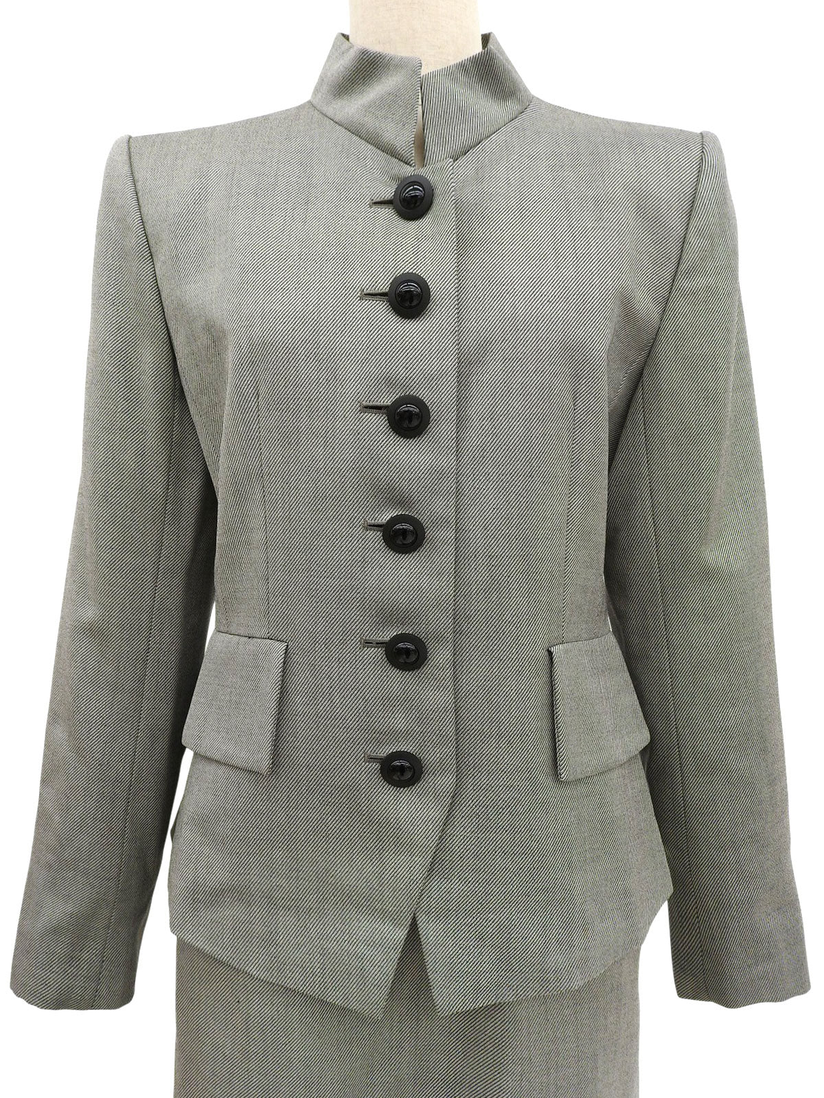 スタンドカラーセットアップ グレー