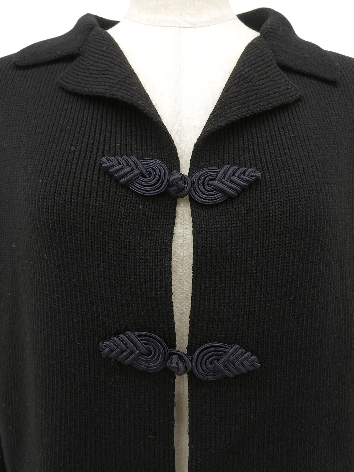 チャイナボタンニットカーディガン ブラック