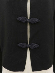 チャイナボタンニットカーディガン ブラック