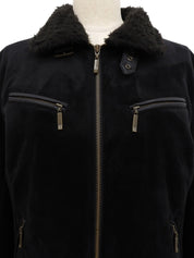 Boa logo embroidered Nova check lining zip-up jacket in black