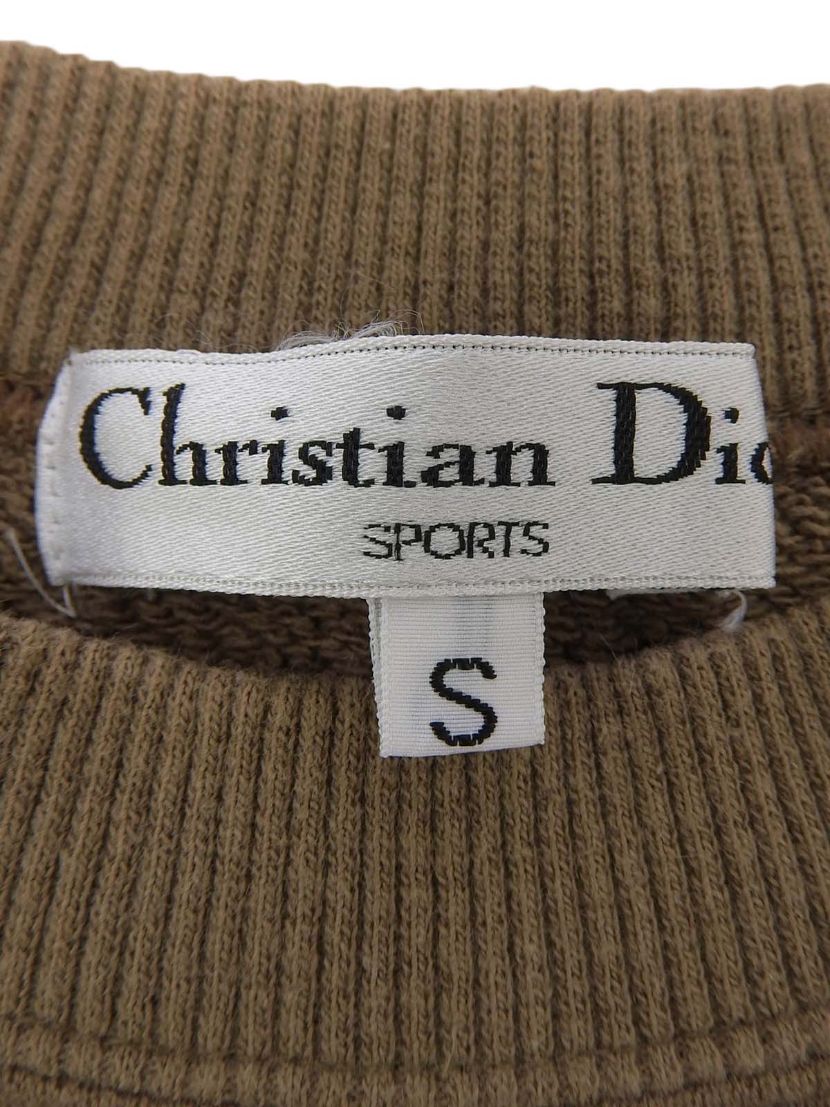 バイカラーロゴ刺繍長袖スウェット ブラウン/ボルドー