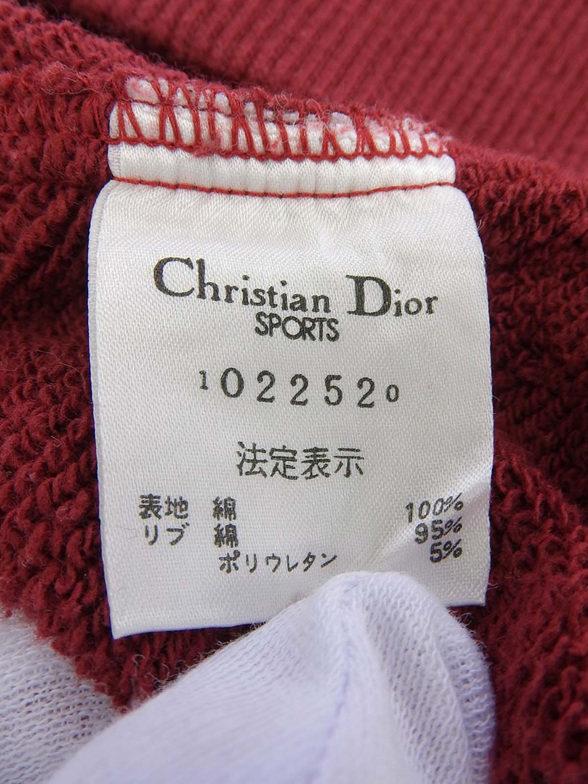 バイカラーロゴ刺繍長袖スウェット ブラウン/ボルドー