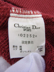 バイカラーロゴ刺繍長袖スウェット ブラウン/ボルドー