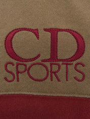 バイカラーロゴ刺繍長袖スウェット ブラウン/ボルドー