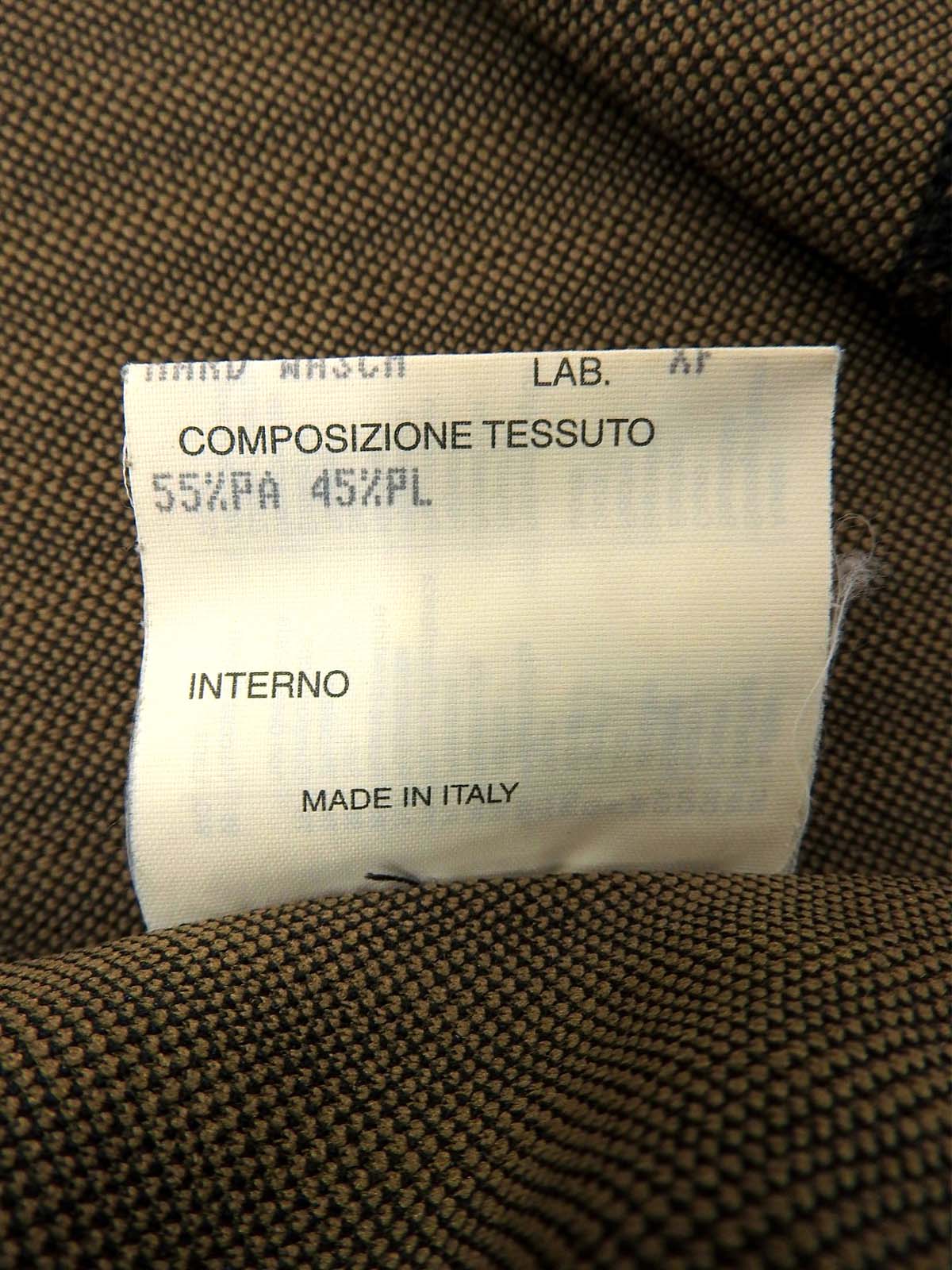 Striped Pattern Logo Button Shirt Brown/Black