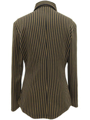 Striped Pattern Logo Button Shirt Brown/Black