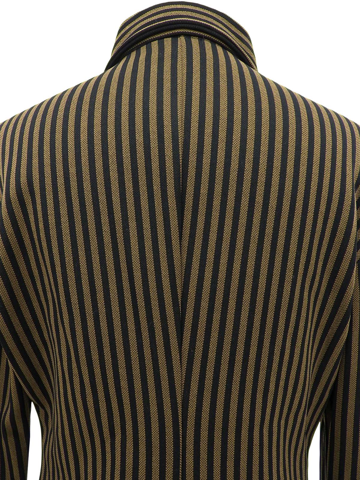 Striped Pattern Logo Button Shirt Brown/Black