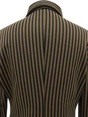 Striped Pattern Logo Button Shirt Brown/Black