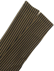 Striped Pattern Logo Button Shirt Brown/Black