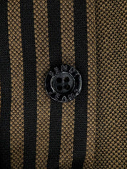 Stripe Pattern Logo Button Shirt #44 Brown/Black