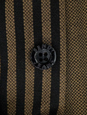 Striped Pattern Logo Button Shirt Brown/Black