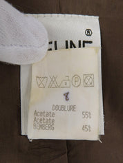 グレンチェックパターンロゴボタンセットアップ ブラウン