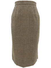 グレンチェックパターンロゴボタンセットアップ ブラウン