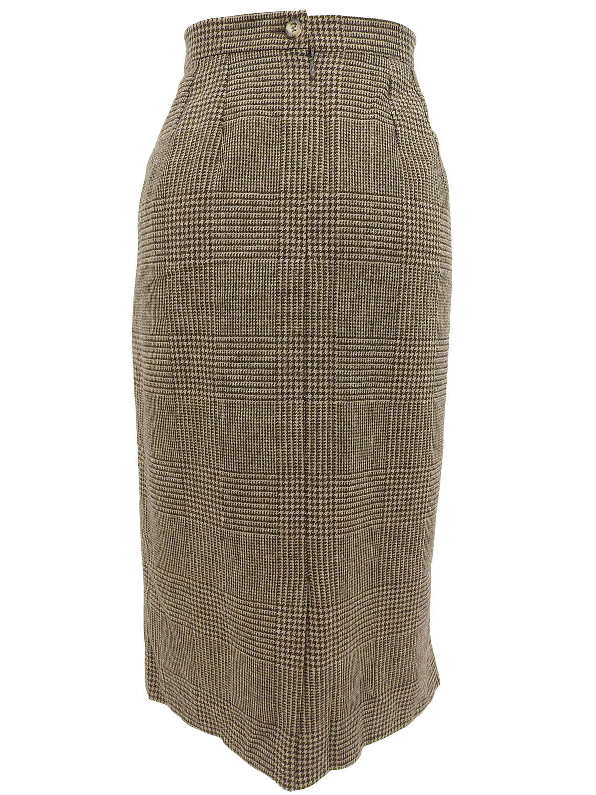 グレンチェックパターンロゴボタンセットアップ ブラウン