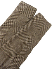 グレンチェックパターンロゴボタンセットアップ ブラウン