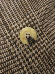 グレンチェックパターンロゴボタンセットアップ ブラウン