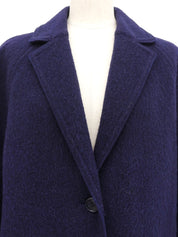 ウールラグランスリーブコート ネイビー