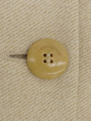 Beige wool logo button long coat