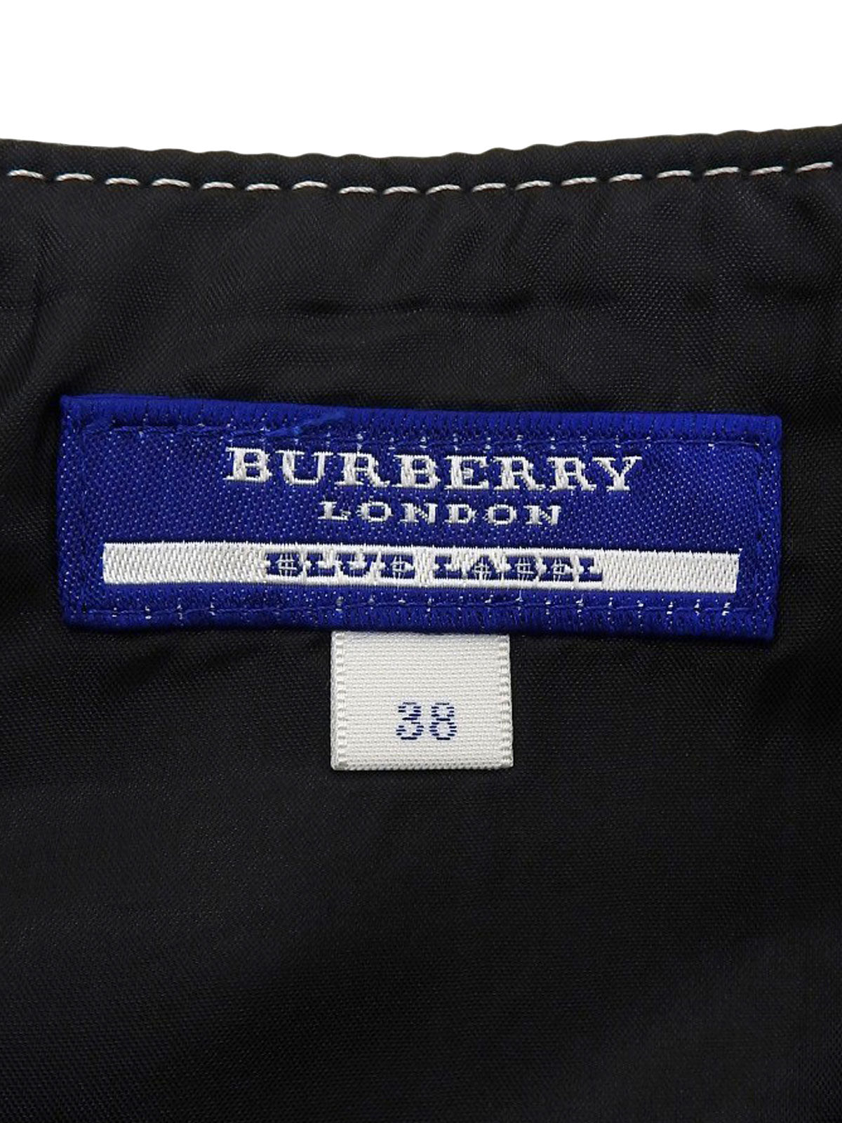 Real Leather Design Stitch Logo Belt Skirt in Black