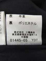 黑色真皮设计缝线Logo腰带裙