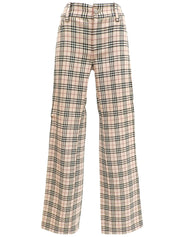 Nova Check Pattern Pants in Beige