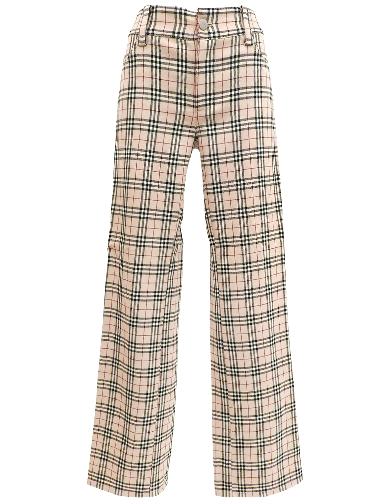 米色 Nova 格纹长裤