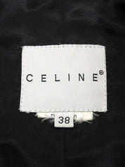 Logo clasp stainless steel collar long coat in charcoal gray