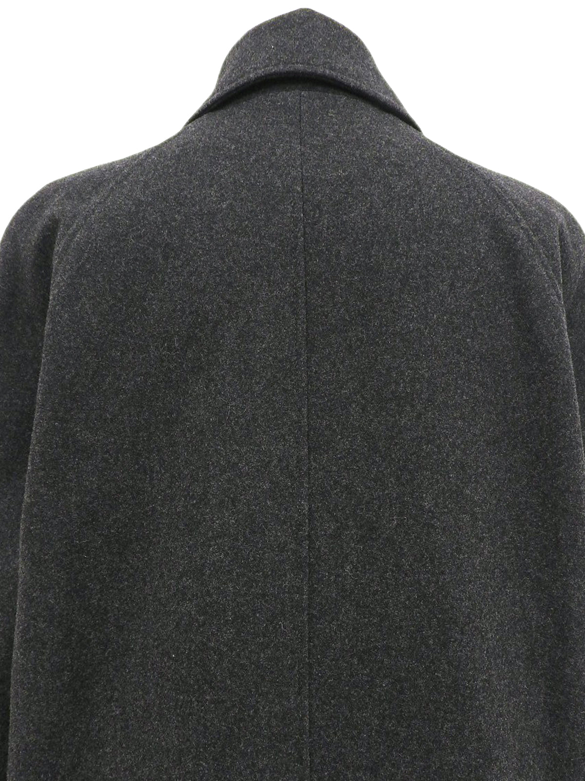 Logo clasp stainless steel collar long coat in charcoal gray