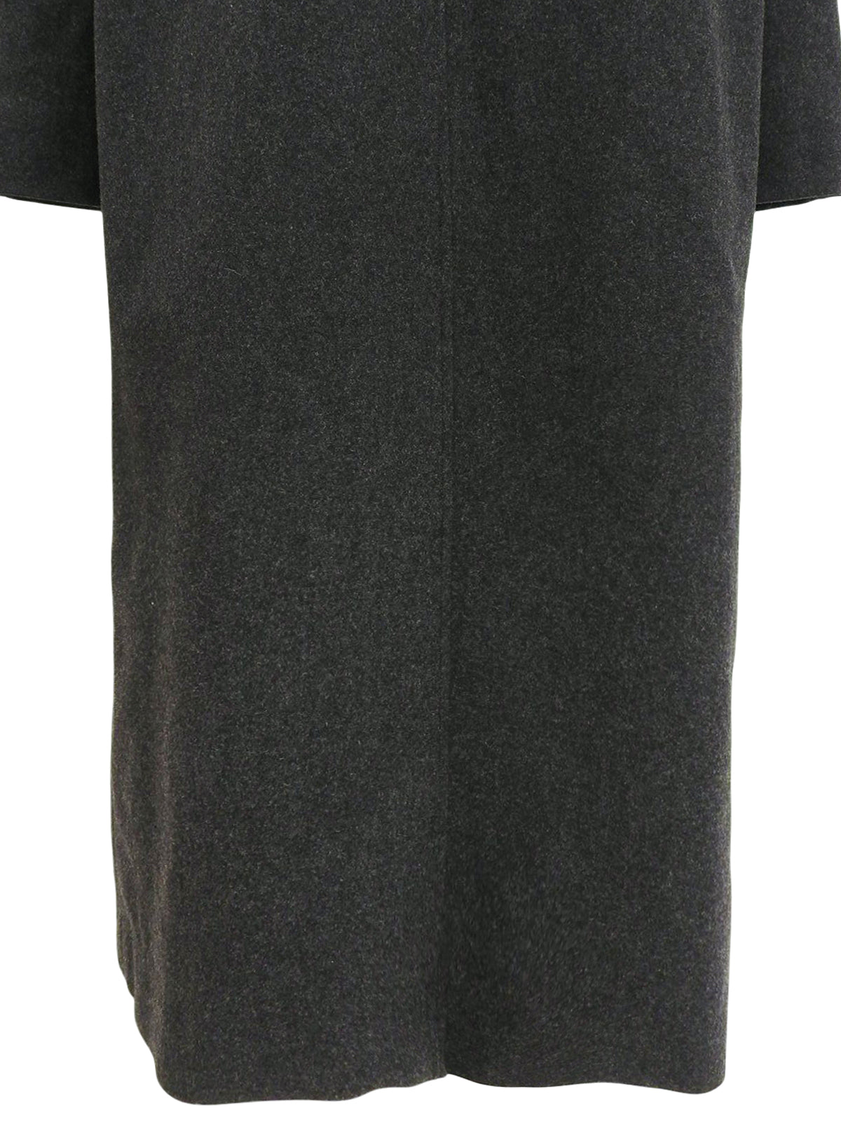 ロゴクラスプステンカラーロングコート チャコールグレー