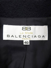 ウールデザインボタンジジャケット ネイビー