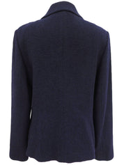 海军蓝羊毛纽扣外套