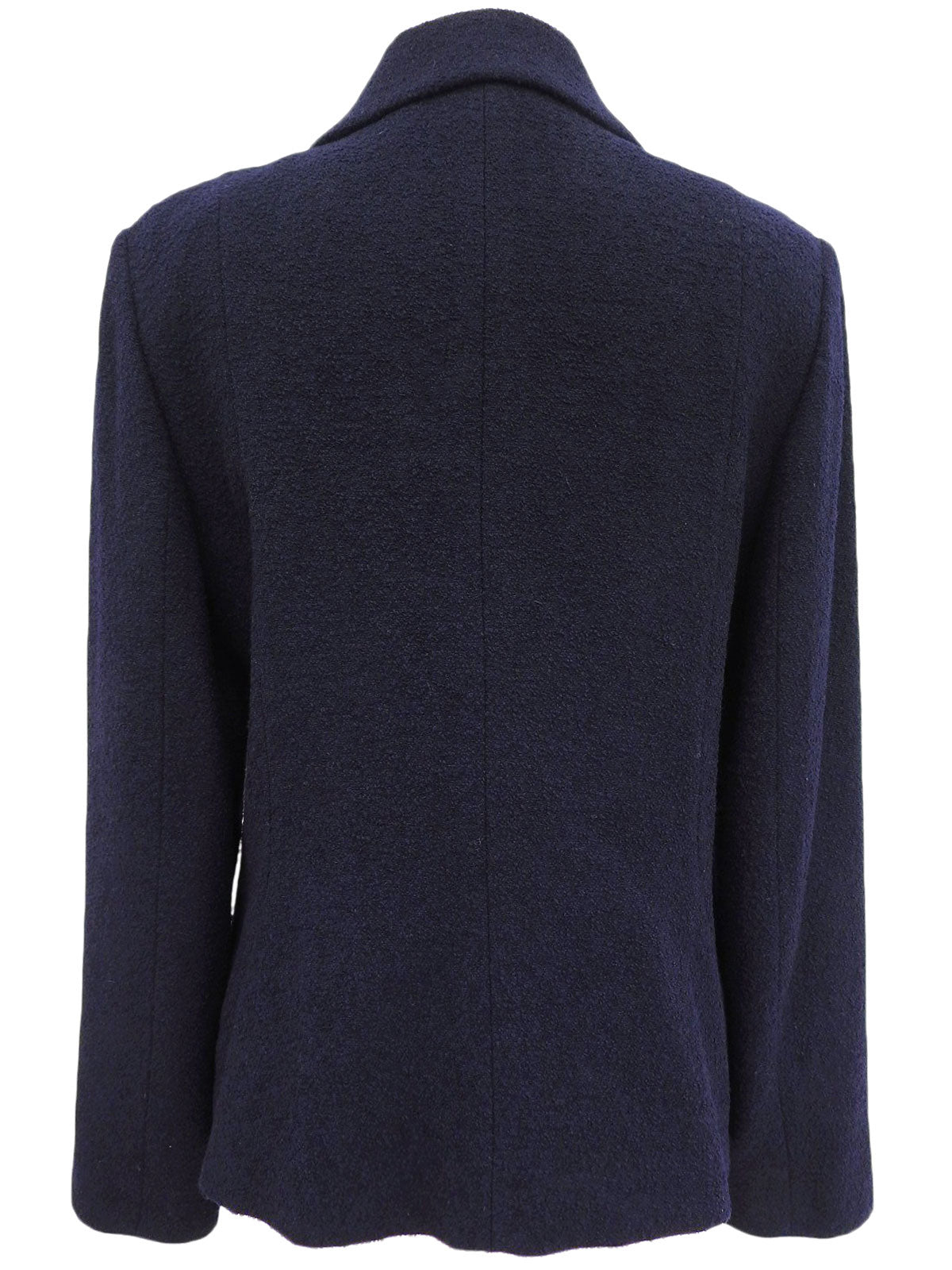 ウールデザインボタンジジャケット ネイビー