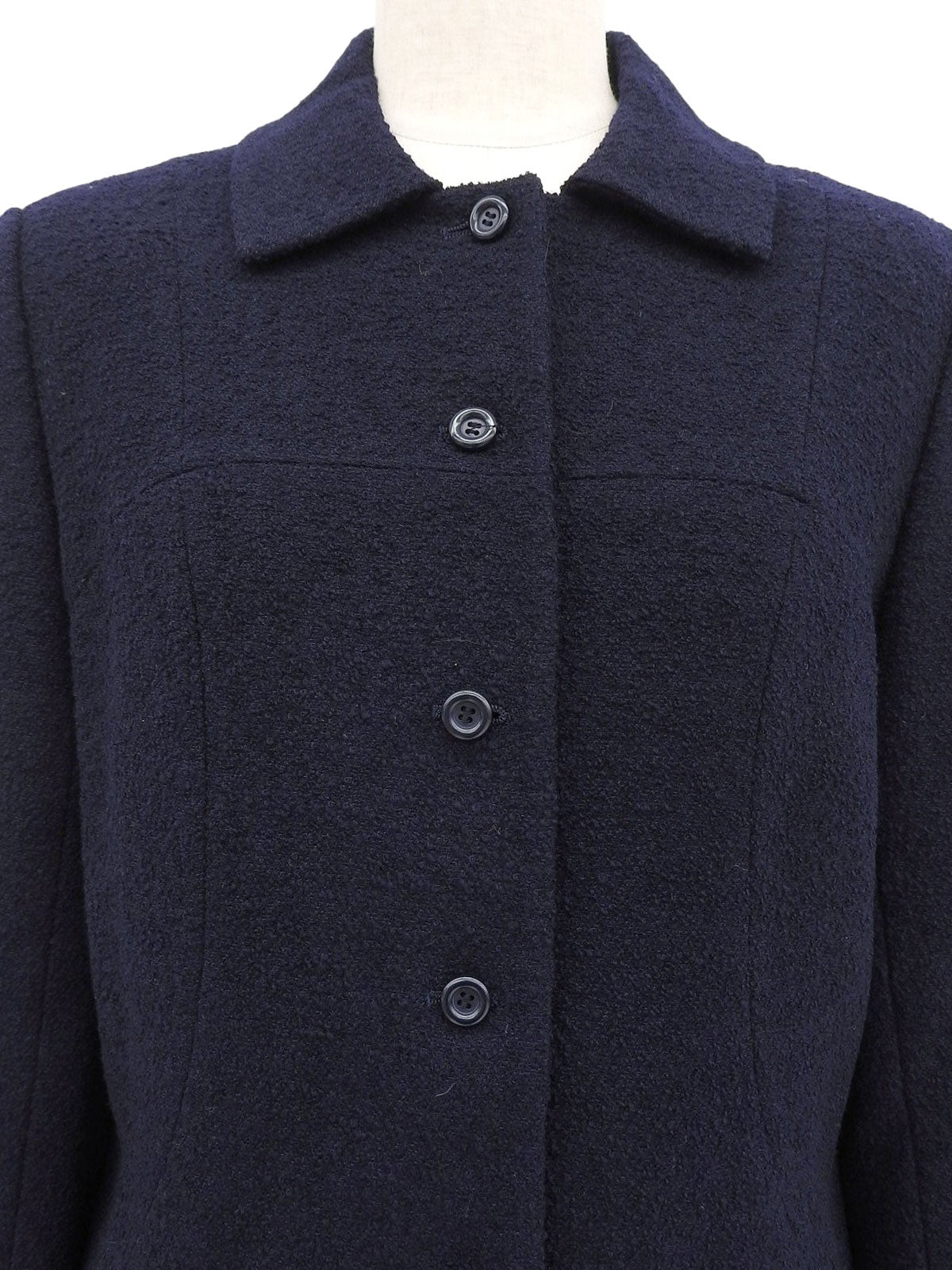ウールデザインボタンジジャケット ネイビー