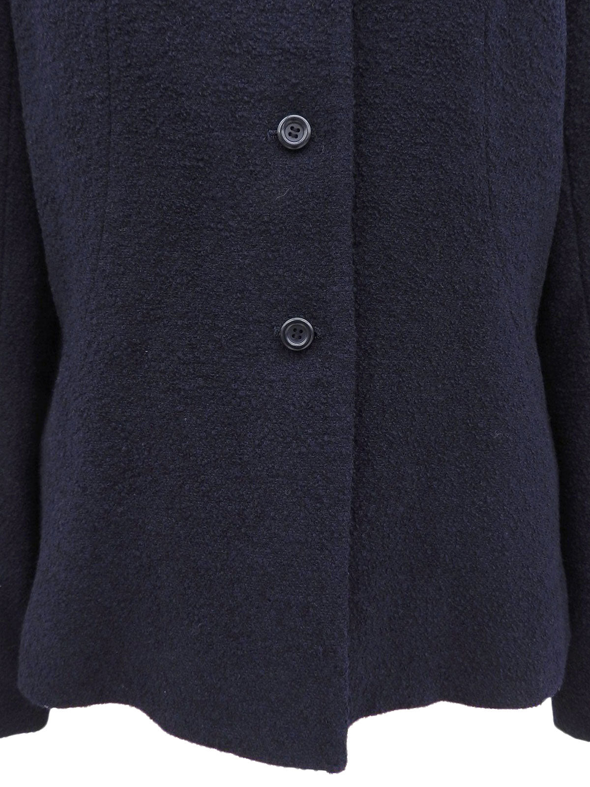 海军蓝羊毛纽扣外套