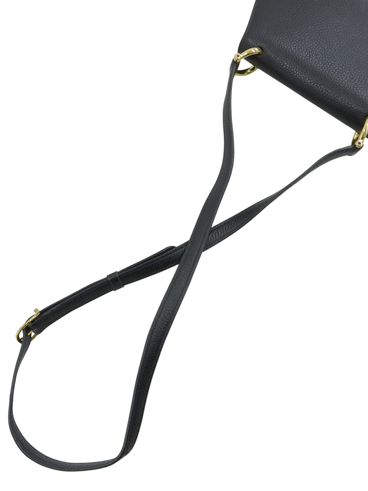 ロゴプレートショルダーバッグ ブラック