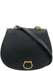 ロゴプレートショルダーバッグ ブラック