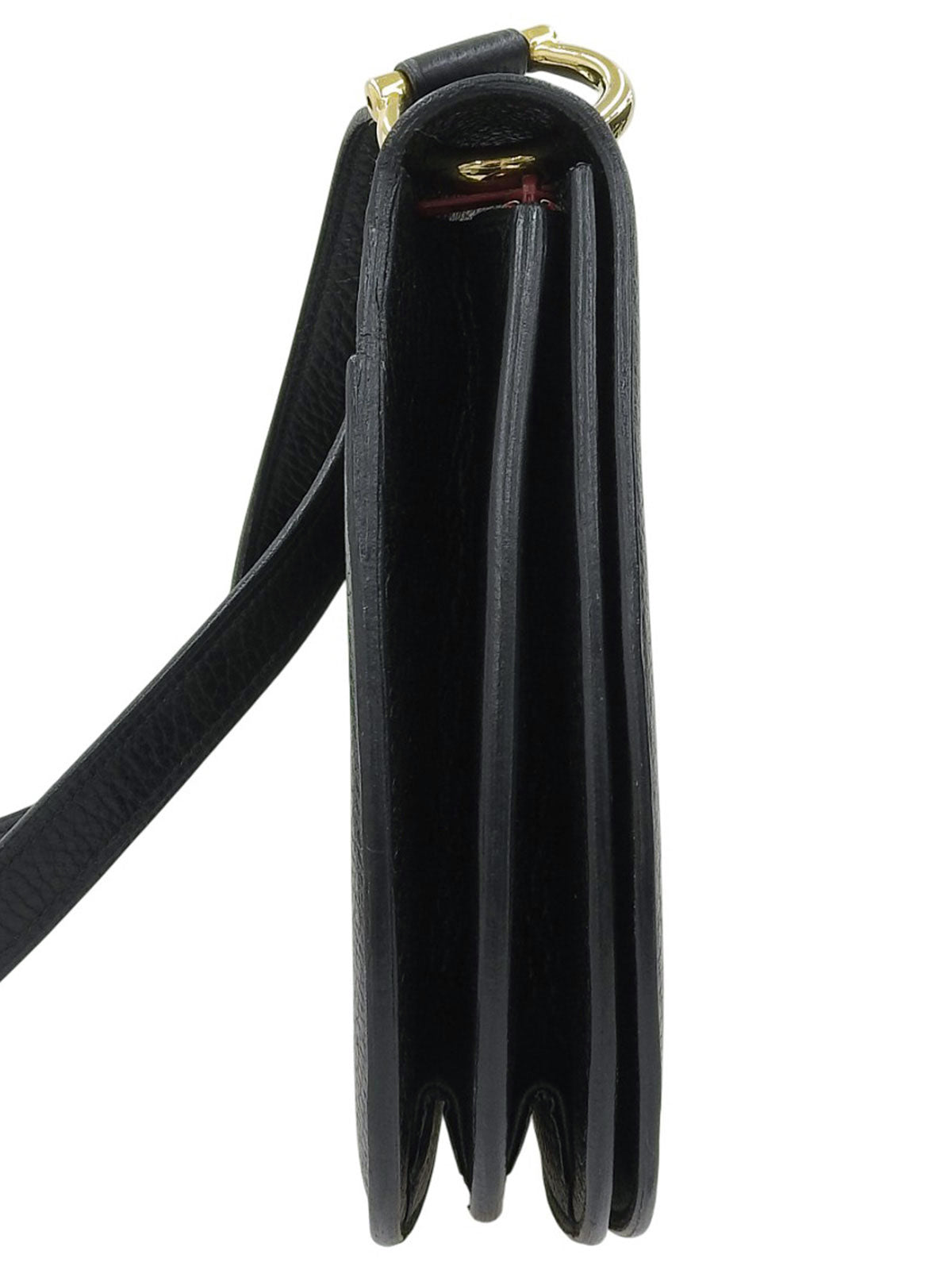 ロゴプレートショルダーバッグ ブラック