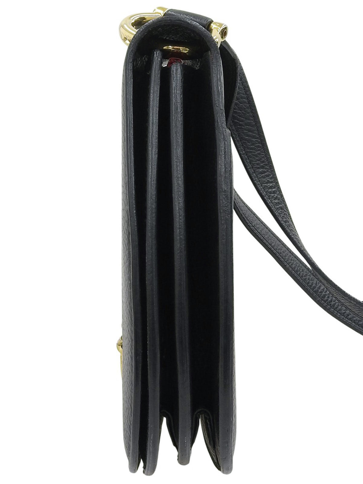 ロゴプレートショルダーバッグ ブラック