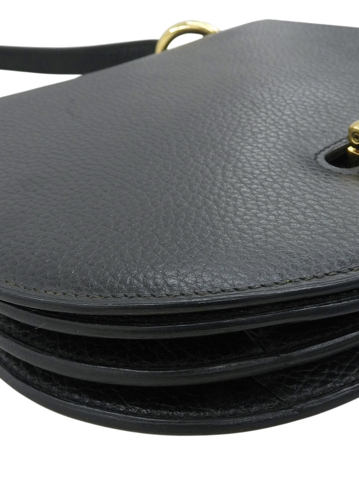 ロゴプレートショルダーバッグ ブラック