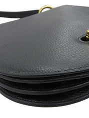 ロゴプレートショルダーバッグ ブラック