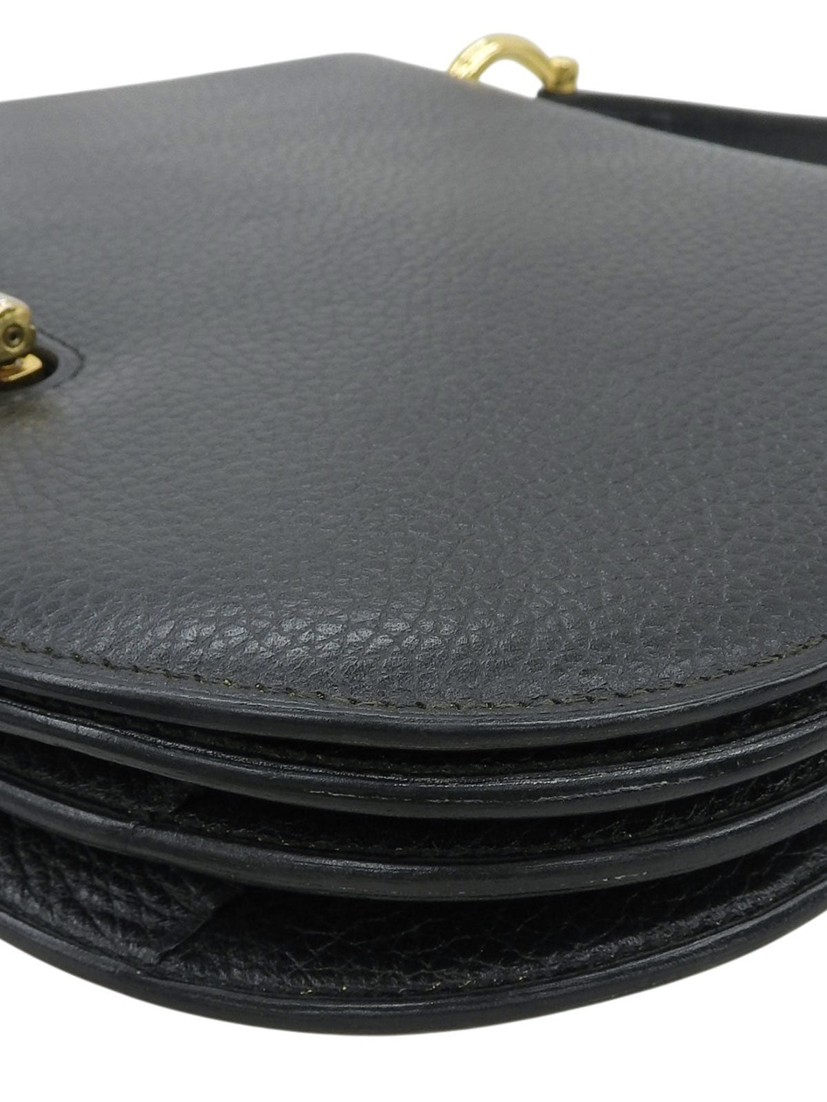 ロゴプレートショルダーバッグ ブラック