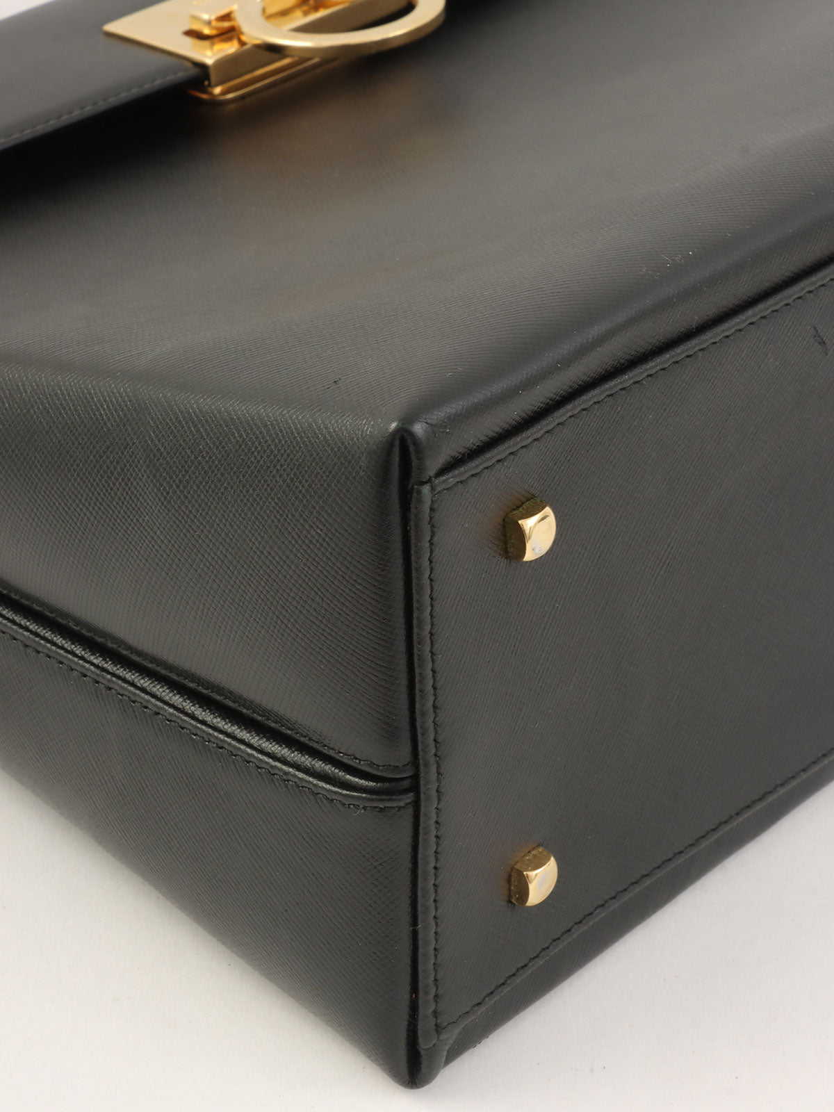 Gancini Plate 2-Way Handbag Black