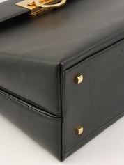 Gancini Plate 2-Way Handbag Black