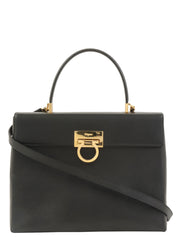 ガンチーニプレート2wayハンドバッグ ブラック