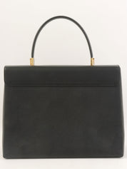 Gancini Plate 2-Way Handbag Black
