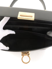 ガンチーニプレート2wayハンドバッグ ブラック