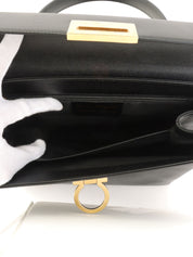 ガンチーニプレート2wayハンドバッグ ブラック