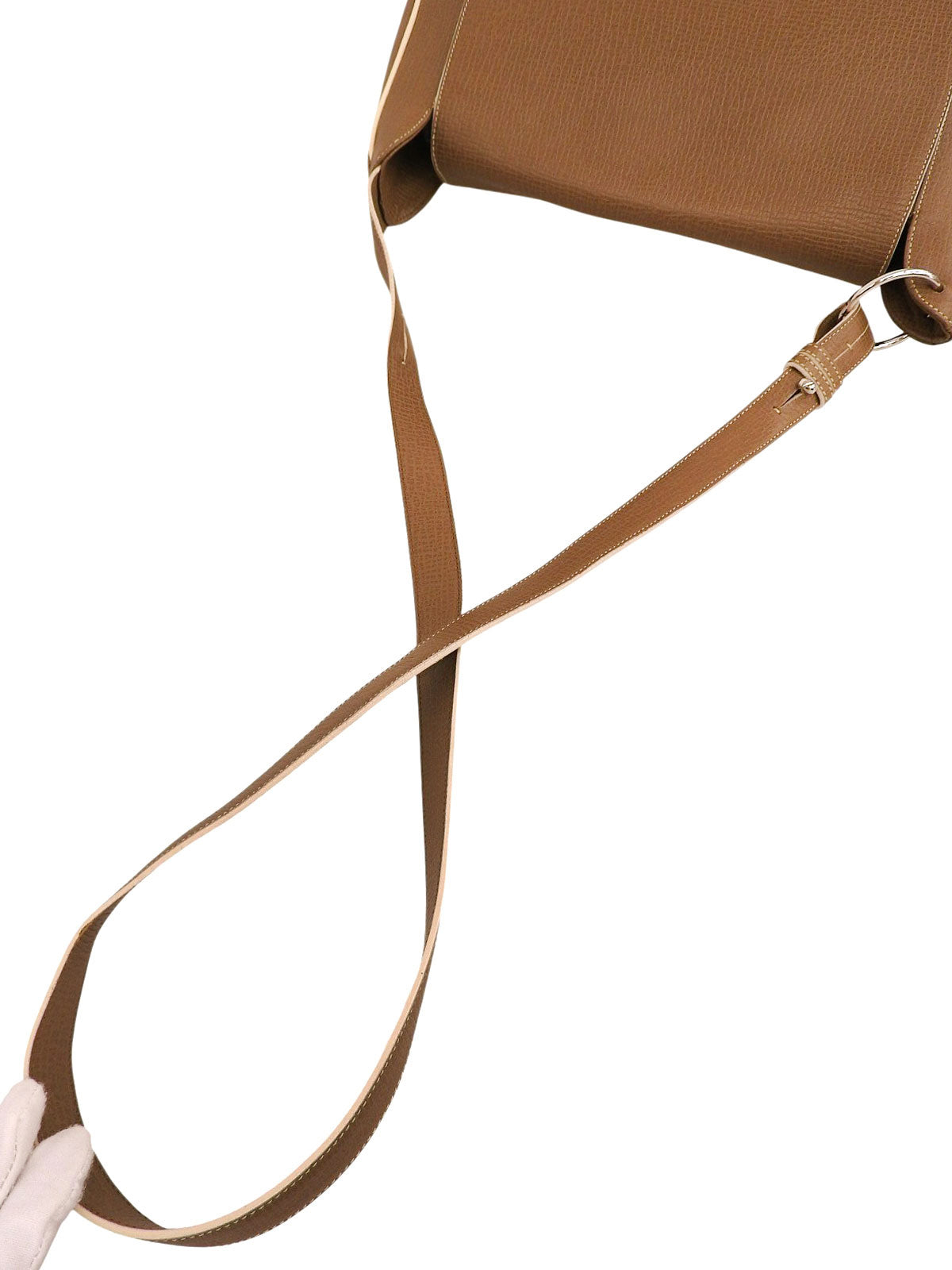 Brown logo embossed shoulder bag