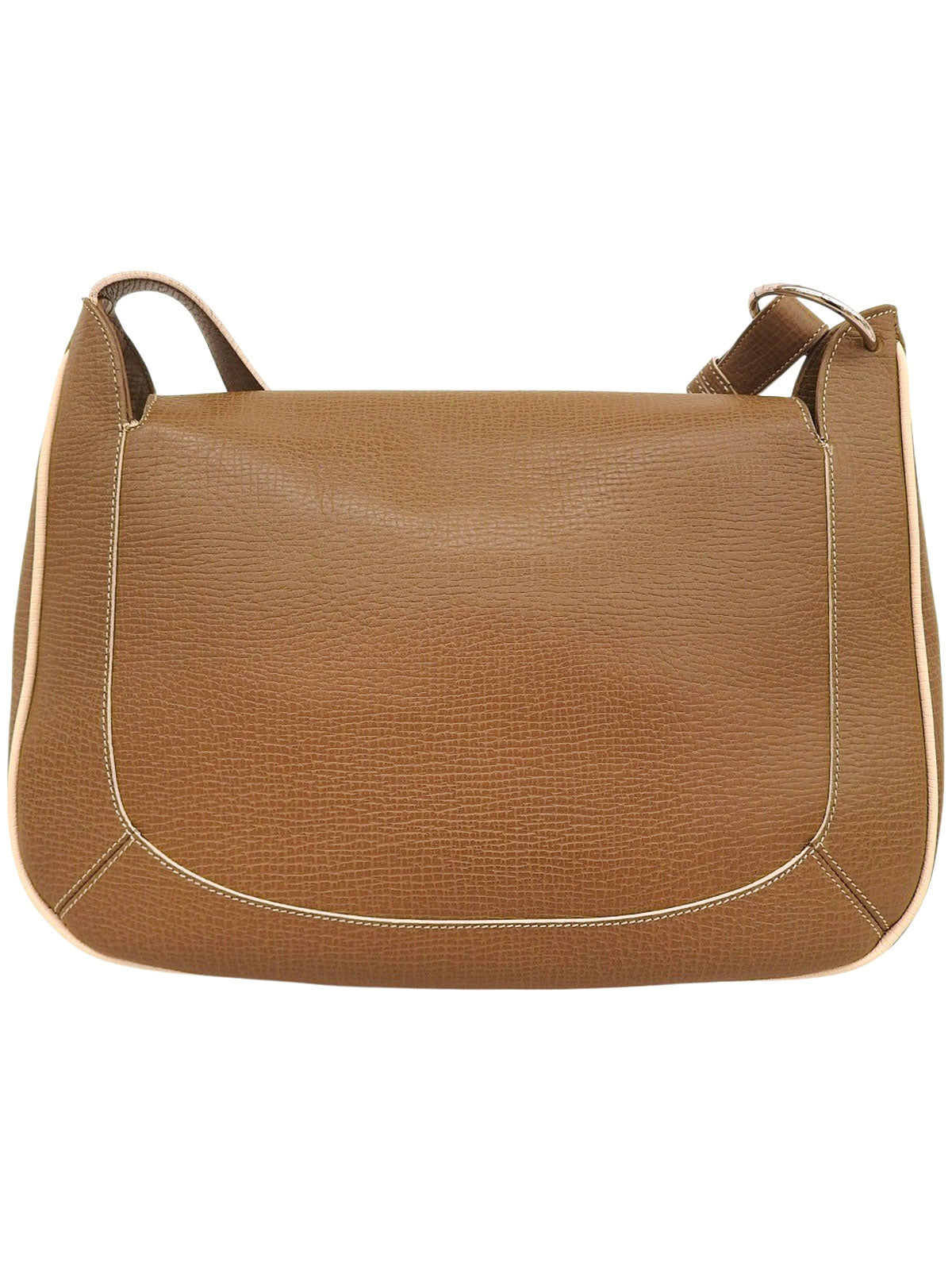 Brown logo embossed shoulder bag